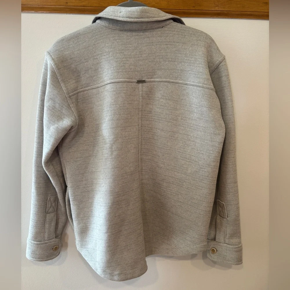 prAna Women’s Tri Thermal Shacket - Light Gray Wool-Blend Button Front - Small - Picture 7 of 8